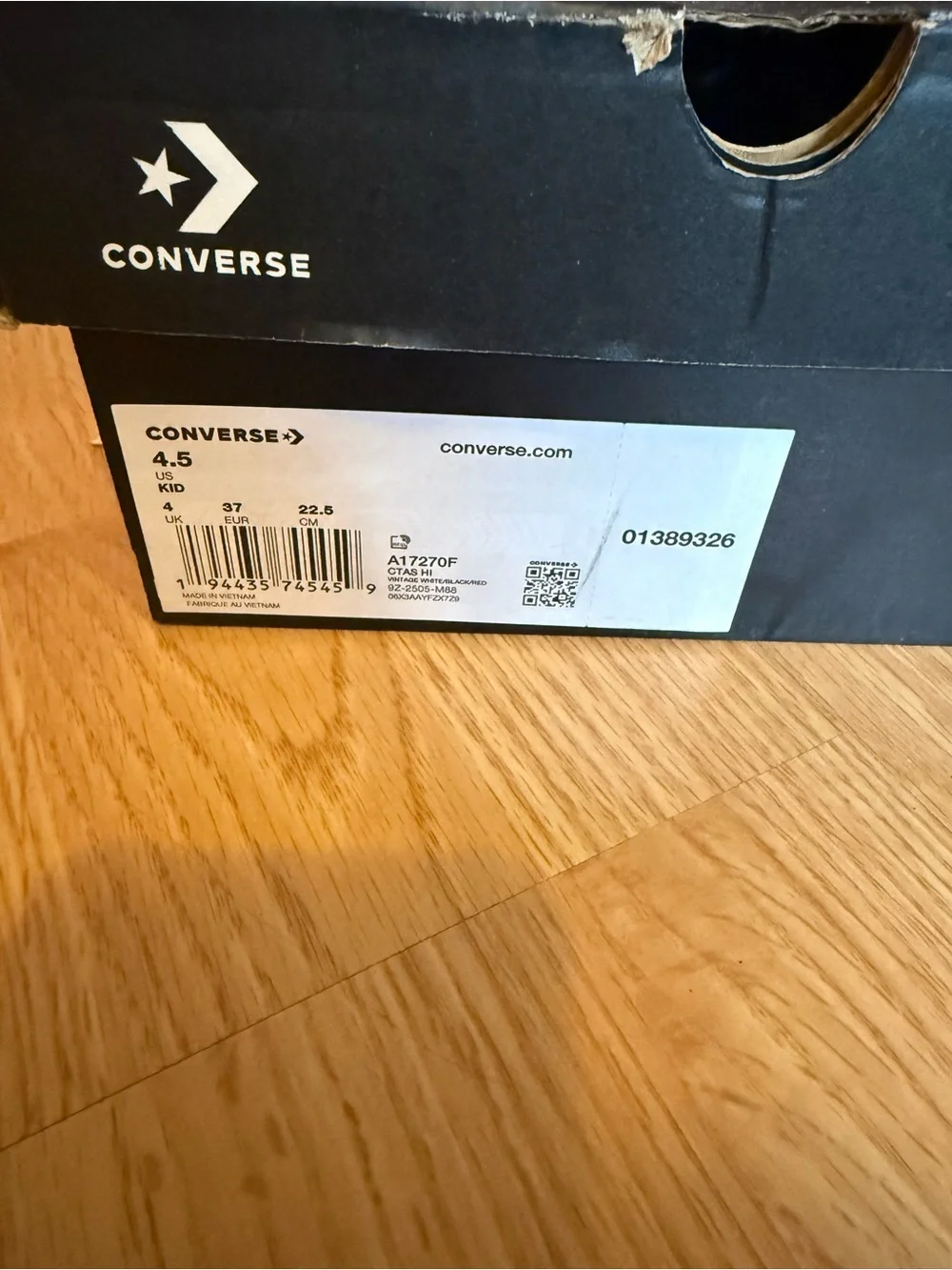 Converse Kids' White High-Top Sneakers with Floral & Ladybug Print